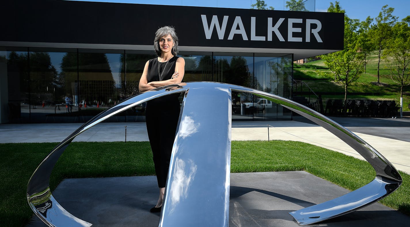 Walker Art Center director Olga Viso was photographed next to Liz Larner's "X" sculpture.