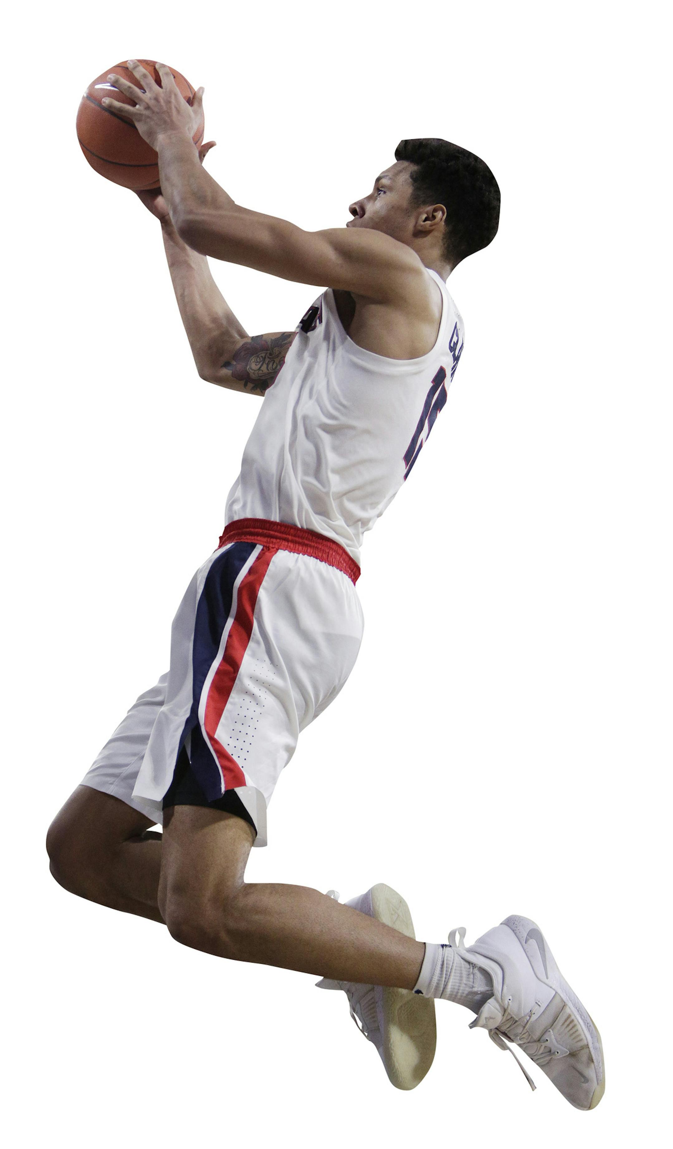 Gonzaga forward Brandon Clarke shoots during the second half of an NCAA college basketball game against Texas-Arlington in Spokane, Wash., Tuesday, Dec. 18, 2018. (AP Photo/Young Kwak) ORG XMIT: OTK