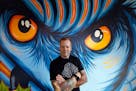 The everywhere artist, Adam Turman, His clean, dynamic murals crawl up the sides of breweries, in elementary schools, the lobby of downtown Minneapoli