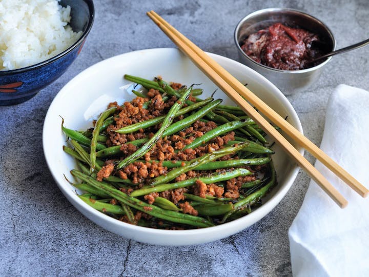 Gochujang brings a sweet heat to green-bean stir-fry