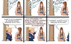 Sack cartoon: Trump's American standard
