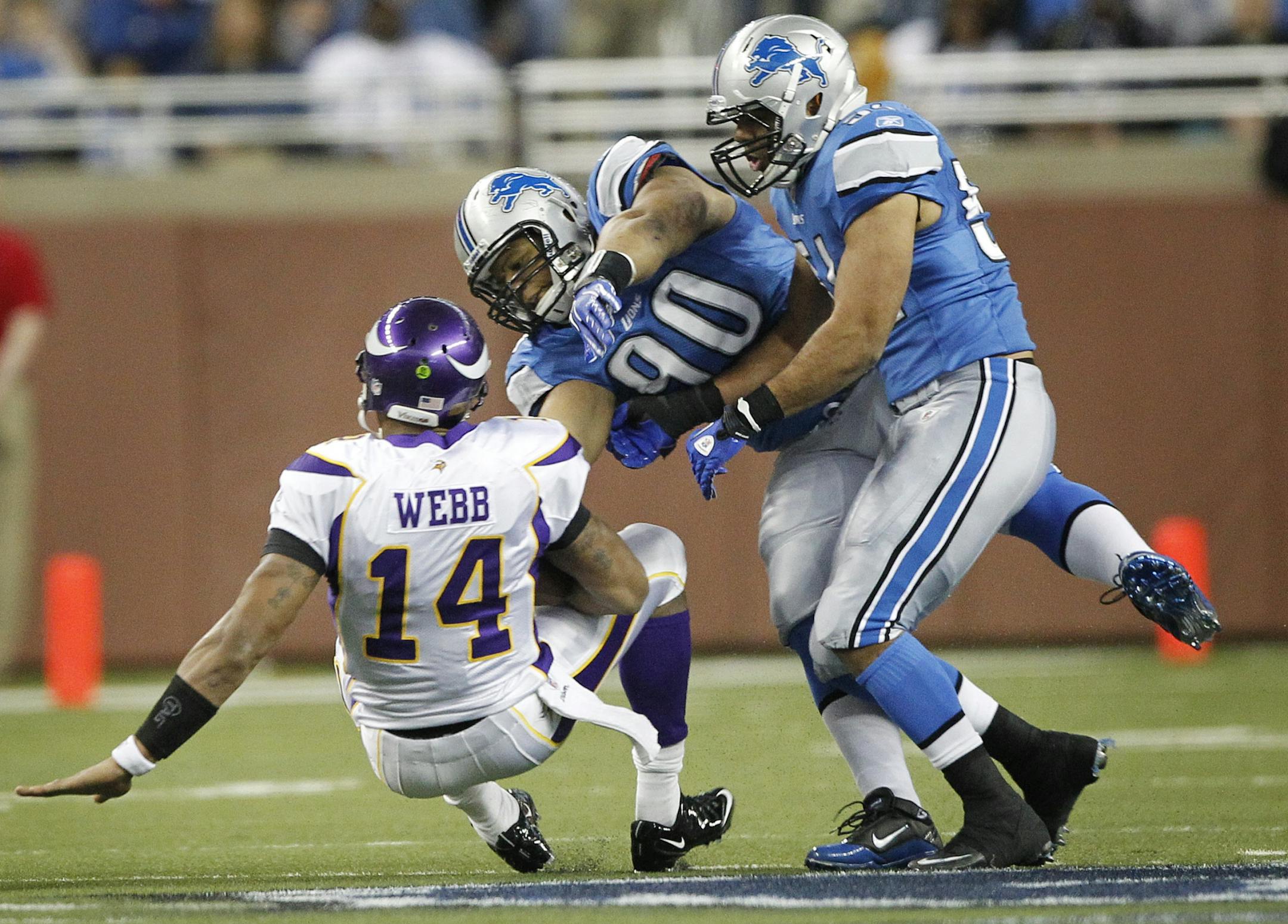 Joe Webb (passer rating of 60.0) could not duplicate the results he had five days earlier in Philadelphia. Against Detroit, he looked like the rookie project he was this season.