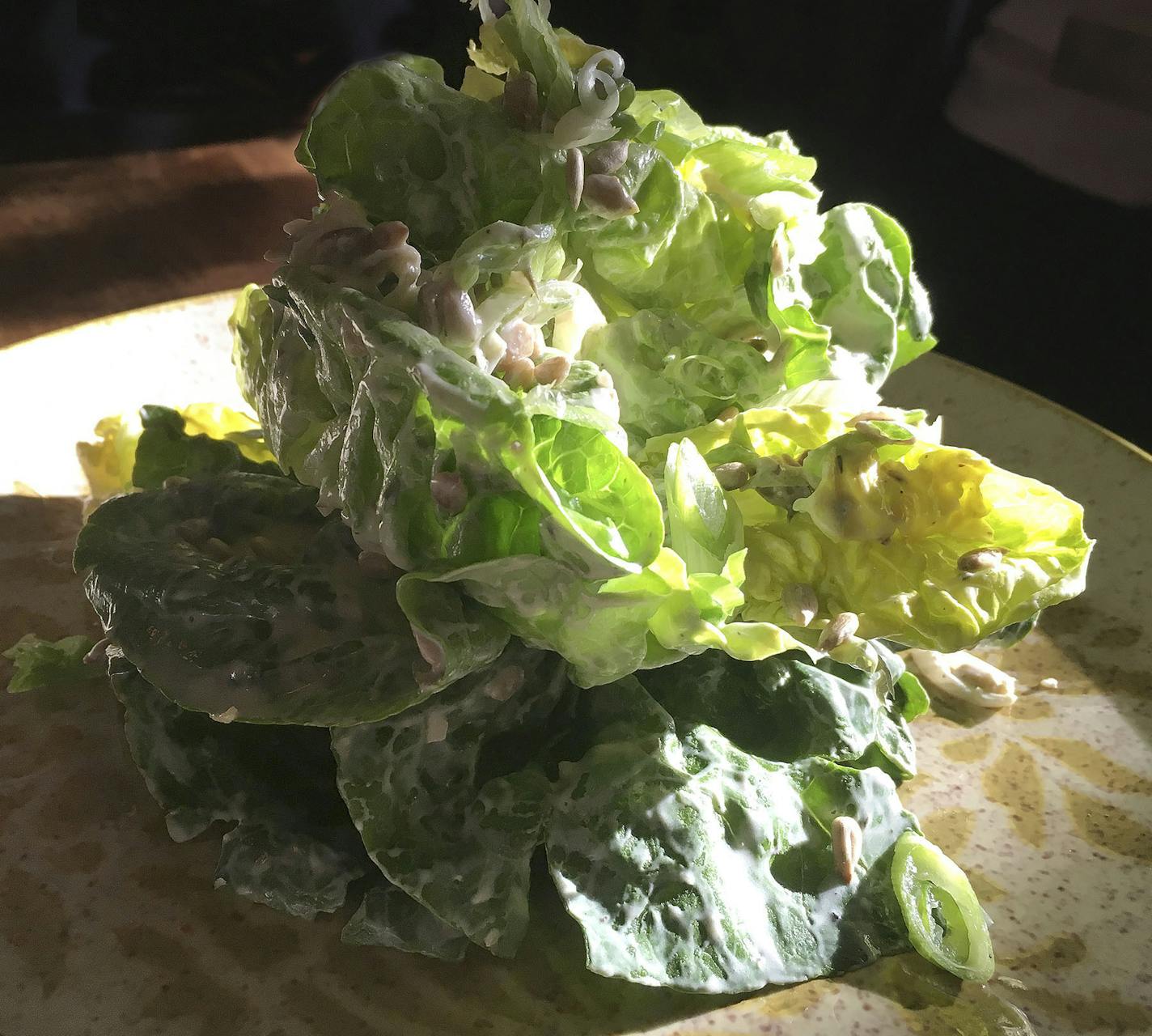 Gem lettuce salad at Bar Brigade in the old Ristorante Luci spot.