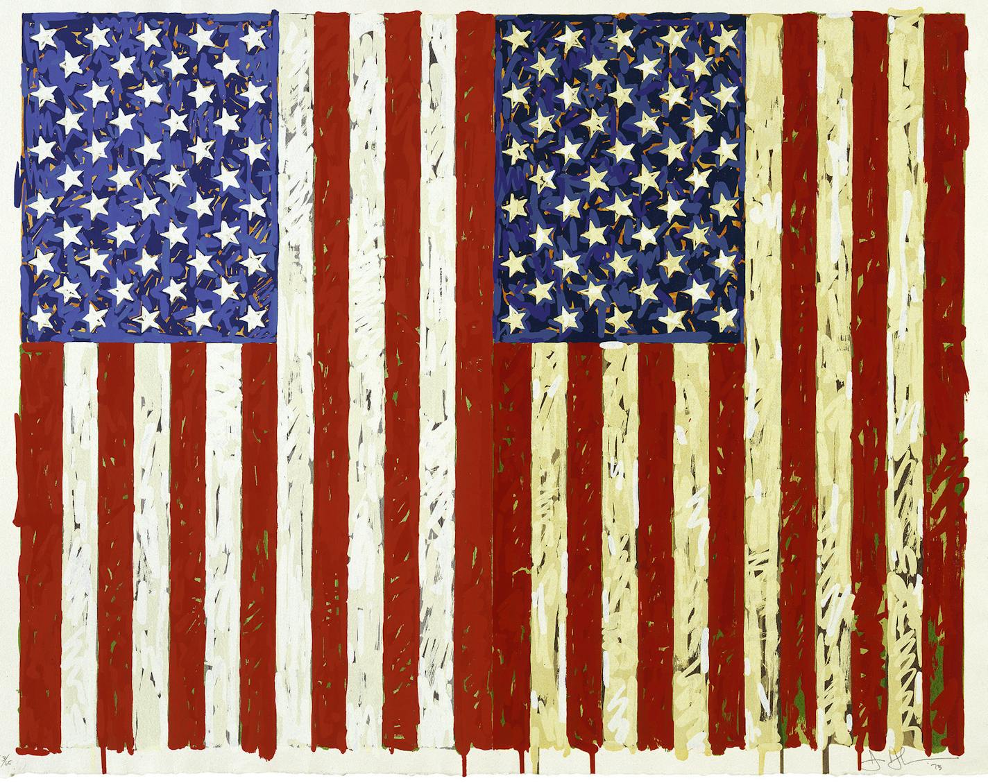 "Flags 1" (1973) by Jasper Johns.