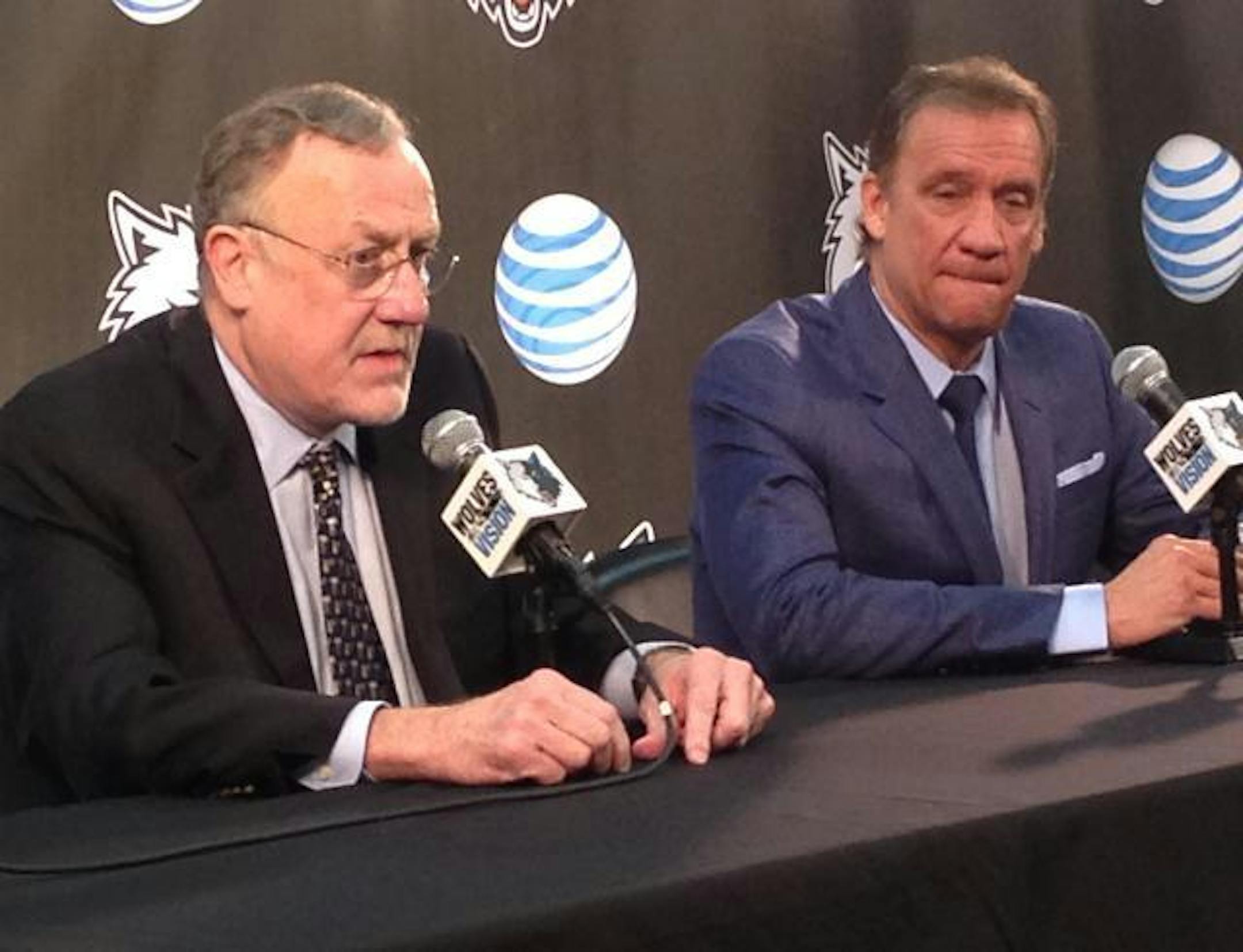 Rick Adelman and Flip Saunders at Monday's news conference.