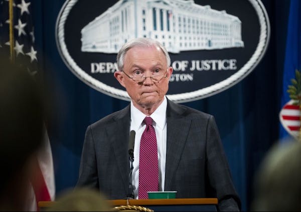 Attorney General Jeff Sessions spoke at a news conference at the Department of Justice in Washington where he announced his recusal from overseeing an