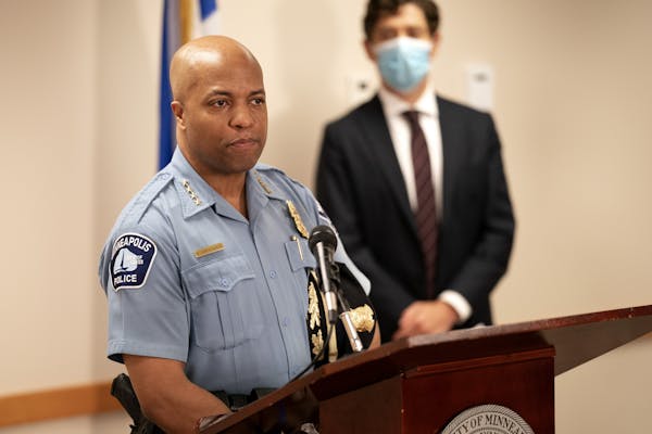 Police Chief Medaria Arradondo left and Mayor Jacob Frey unveiled new changes to the deadly use of force policy .] Jerry Holt •Jerry.Holt@startribun