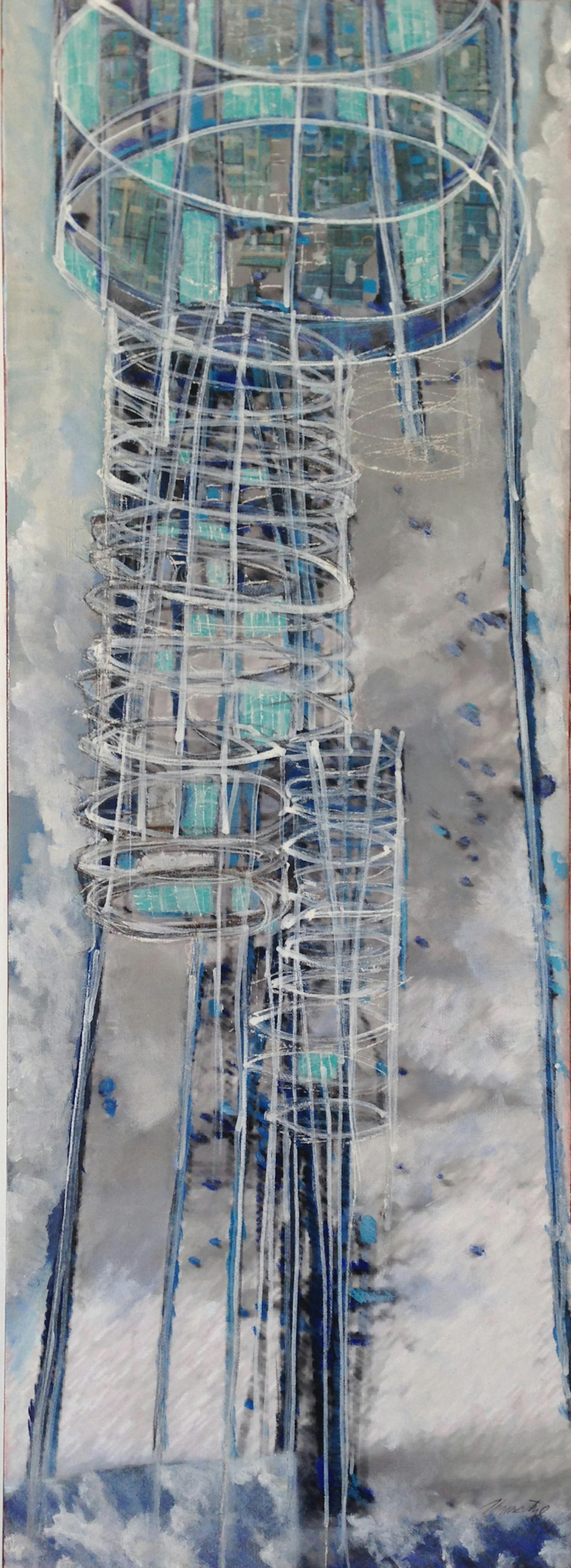 Thomas D Nye, "Wire Tomato Hoops in Garden", oil and mixed media on canvas ORG XMIT: MIN1307051100292117