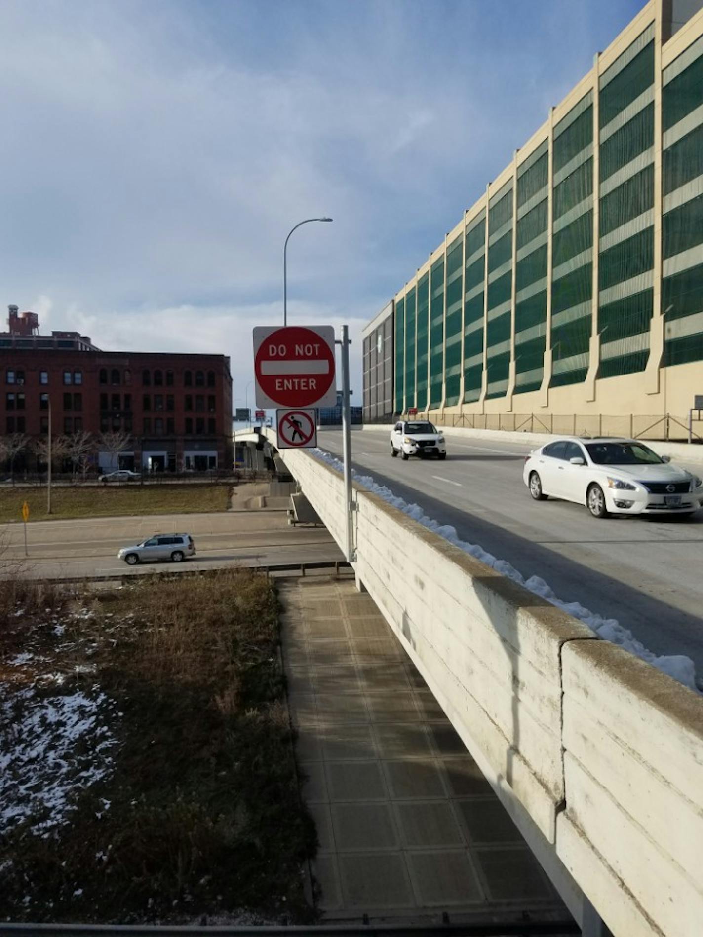 Large "DoNot Enter" signs with flashing lights have been installed on ramps at I-94/394 and 4th Street in downtown Minneapolis as part of a system to prevent wrong way drivers from getting on the freeway.