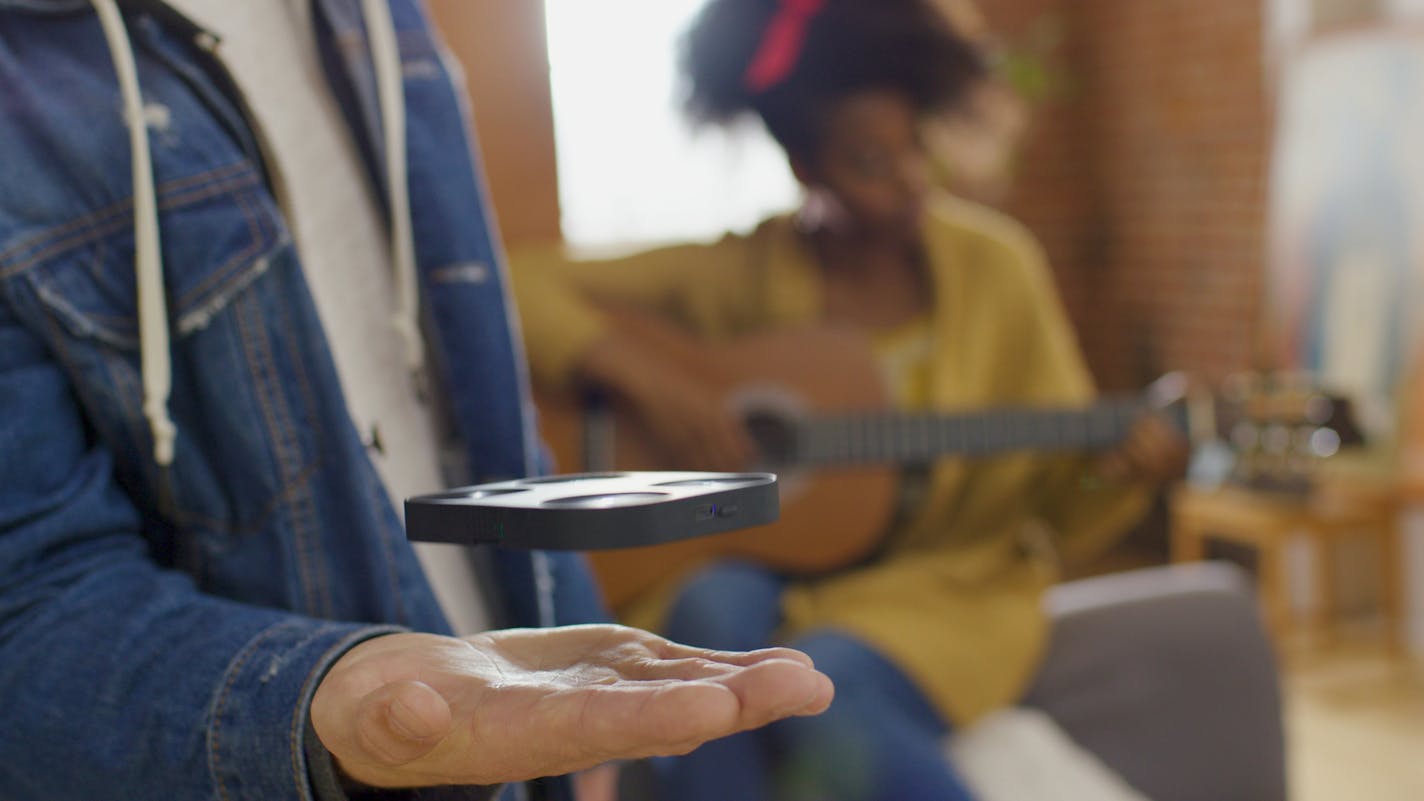 An Airpix device from Minneapolis-based AirSelfie is a small drone with a camera that flies away from its user, takes some pictures and flies back.