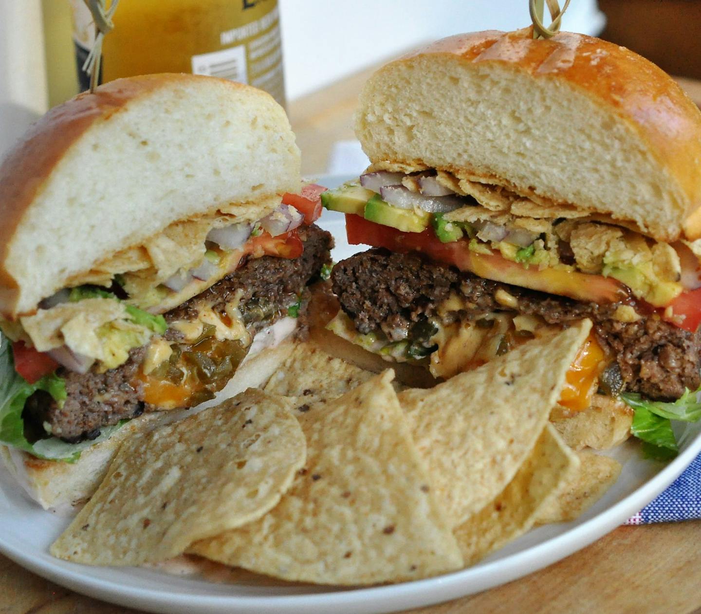 The Juicy Lucy burger, kicked up a nacho, serves up crunch