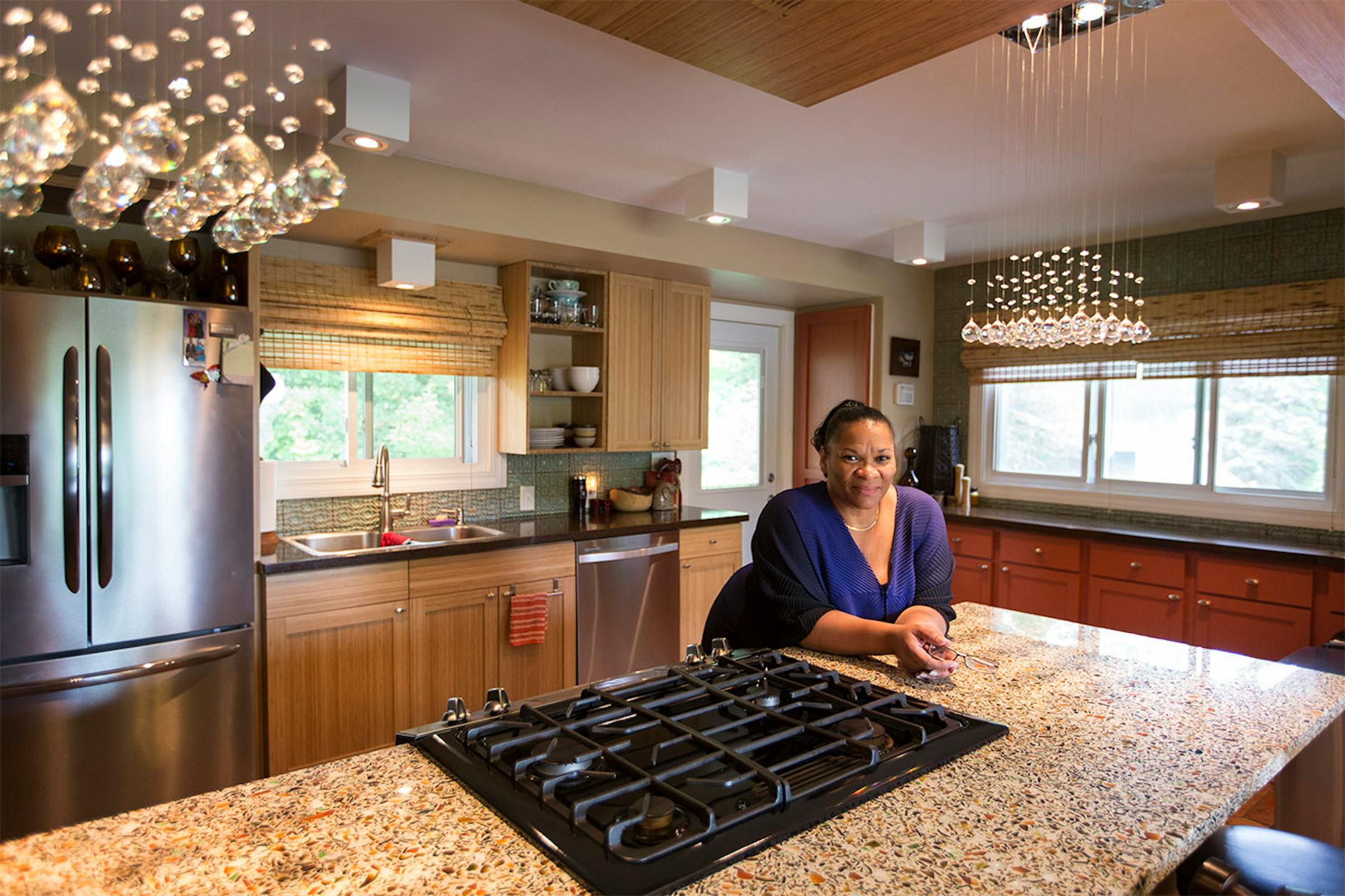 Jevetta Steele poses for a portrait inside her renovated kitchen in Golden Valley. The kitchen makeover was filmed for the DIY Network show "I Hate My Kitchen."