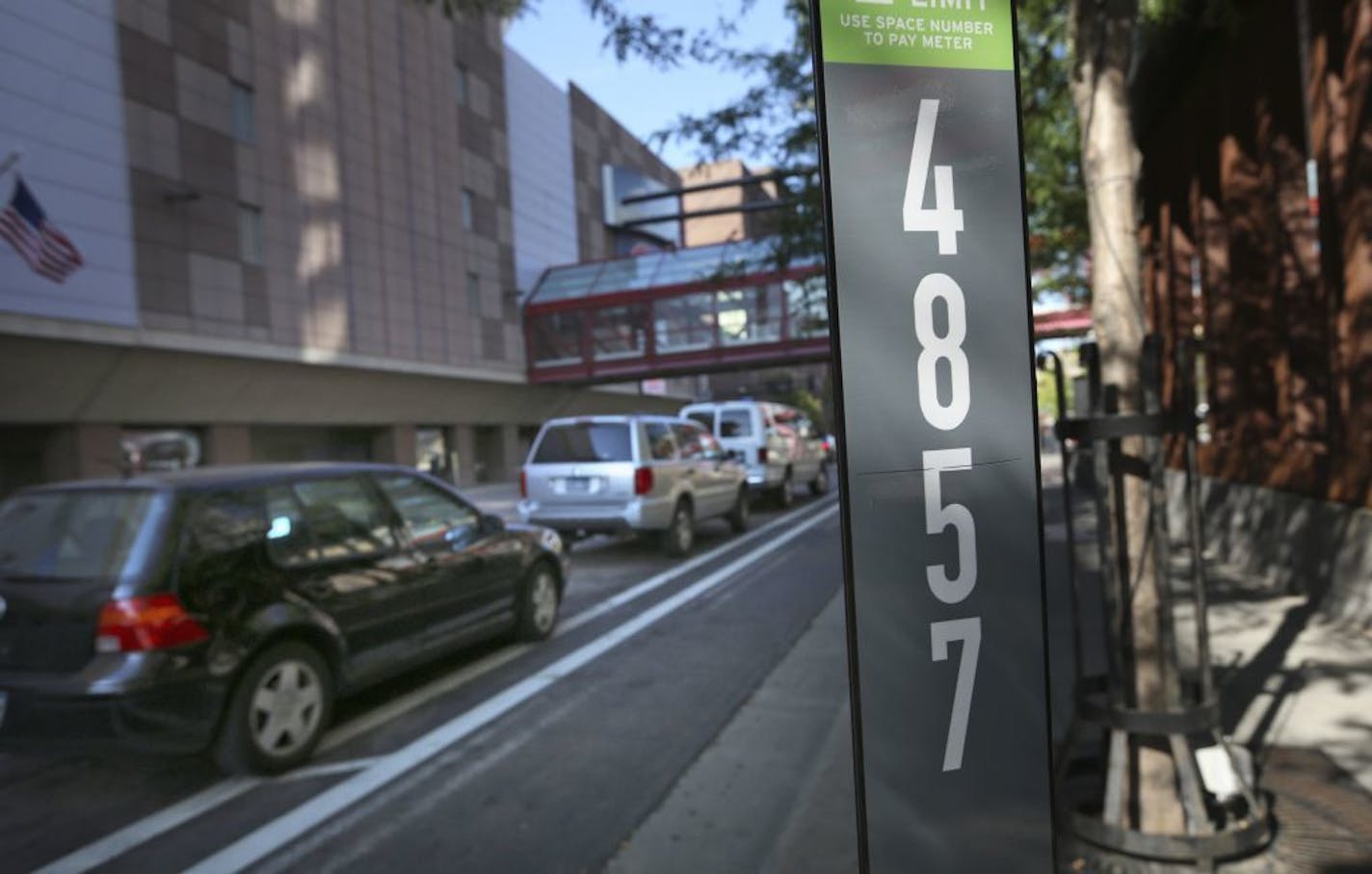 A parking spot marker along First Ave. in Minneapolis Min., Tuesday August 21, 2012.