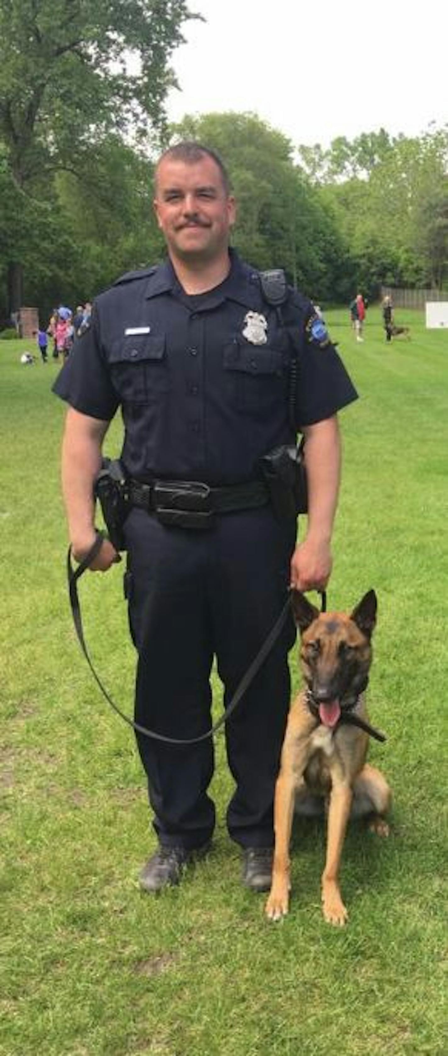 Officer Aaron Haller and his K-9 partner Haas.