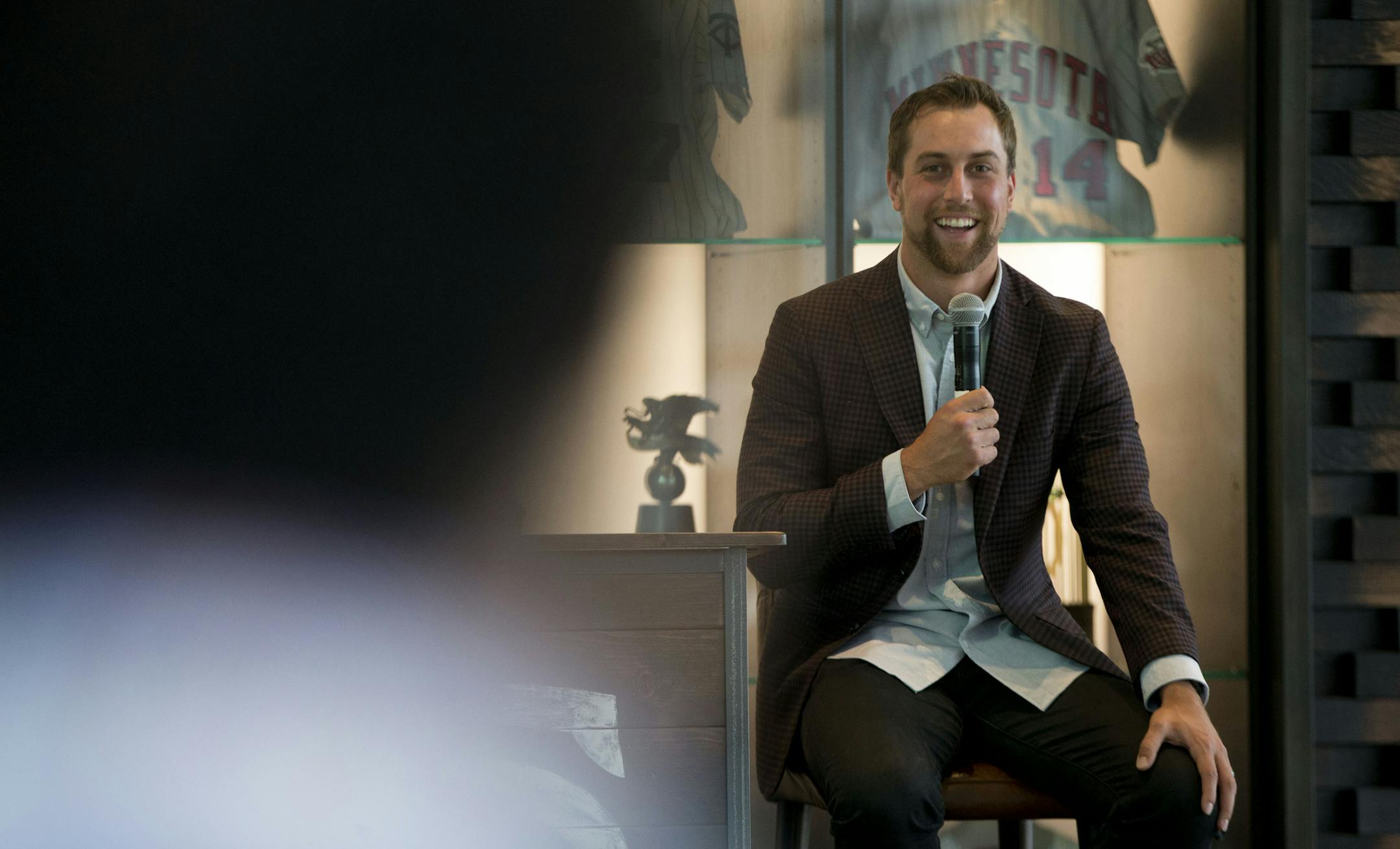 Minnesota Vikings receiver Adam Thielen answered questions from high school athletes as part of the awards ceremony. ] ALEX KORMANN &#x2022; alex.kormann@startribune.com The first All-Metro Sports Awards were hosted by the Star Tribune at Target field on Tuesday evening. High school athletes from across the area were invited to partake in an evening of festivities and food to celebrate their accomplishments. Awards were handed out for different categories including sweetest play of the year, cou
