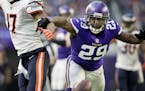 Xavier Rhodes (29) was called for pass interference on Dontrelle Inman (17) in the fourth quarter. ] CARLOS GONZALEZ &#xef; cgonzalez@startribune.com 