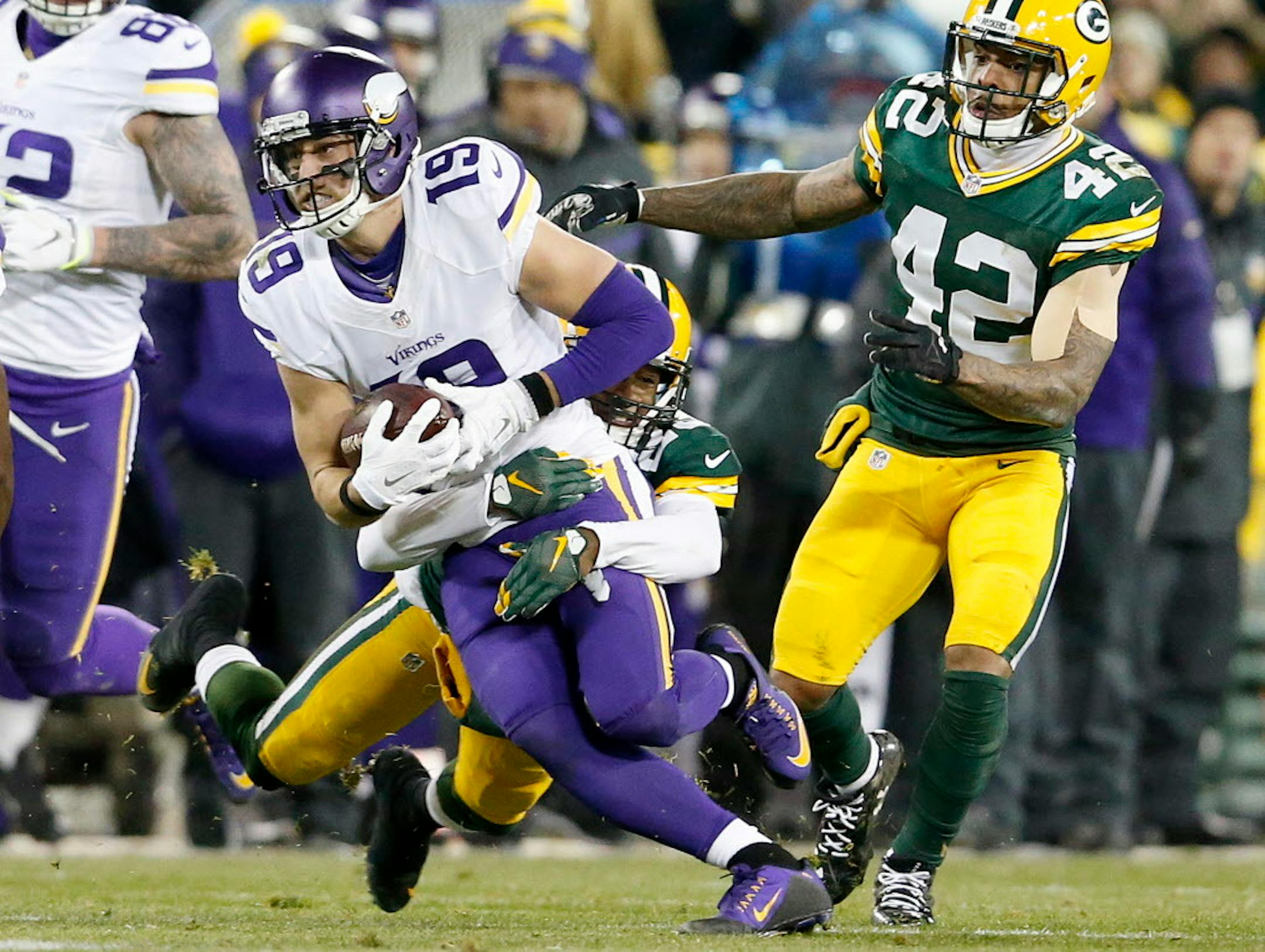 Minnesota Vikings Adam Thielen (19). ] CARLOS GONZALEZ � cgonzalez@startribune.com - January 3, 2016, Green Bay, WI, Lambeau Field, NFL, Minnesota Vikings vs. Green Bay Packers