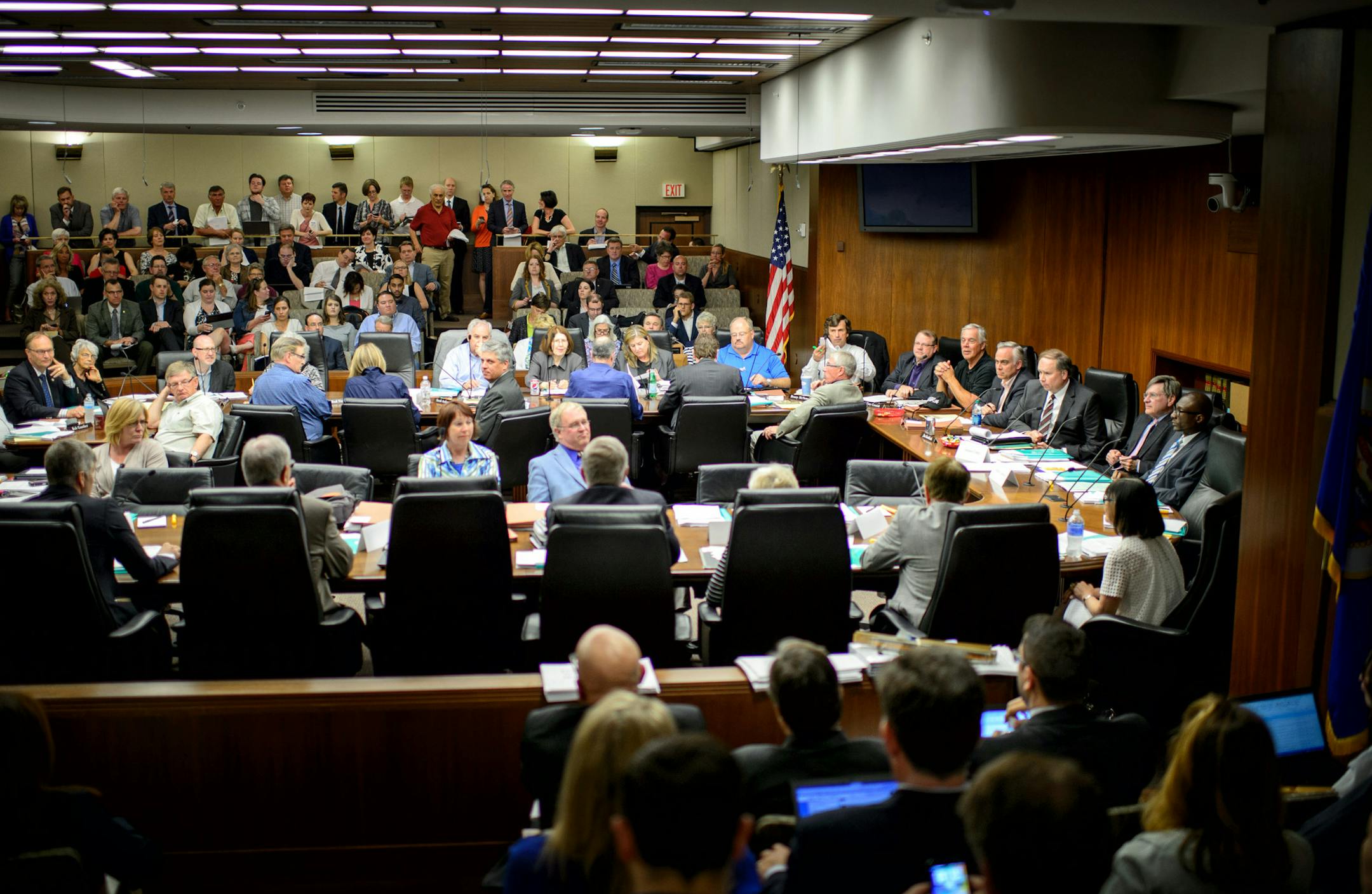 Rep. Jim Knobloch and Sen. Richard Cohen chaired a joint committee with the Senate finance committee and House Ways and Means committee to walk through the omnibus bills, education, environment, energy and capital investment. An afternoon joint House-Senate hearing was scheduled to review new budget bills, ] GLEN STUBBE * gstubbe@startribune.com Friday, June 5, 2015