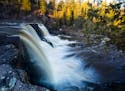 One of the most popular and spectacular falls is at Gooseberry Falls State Park, this is the middle falls in mid-April.