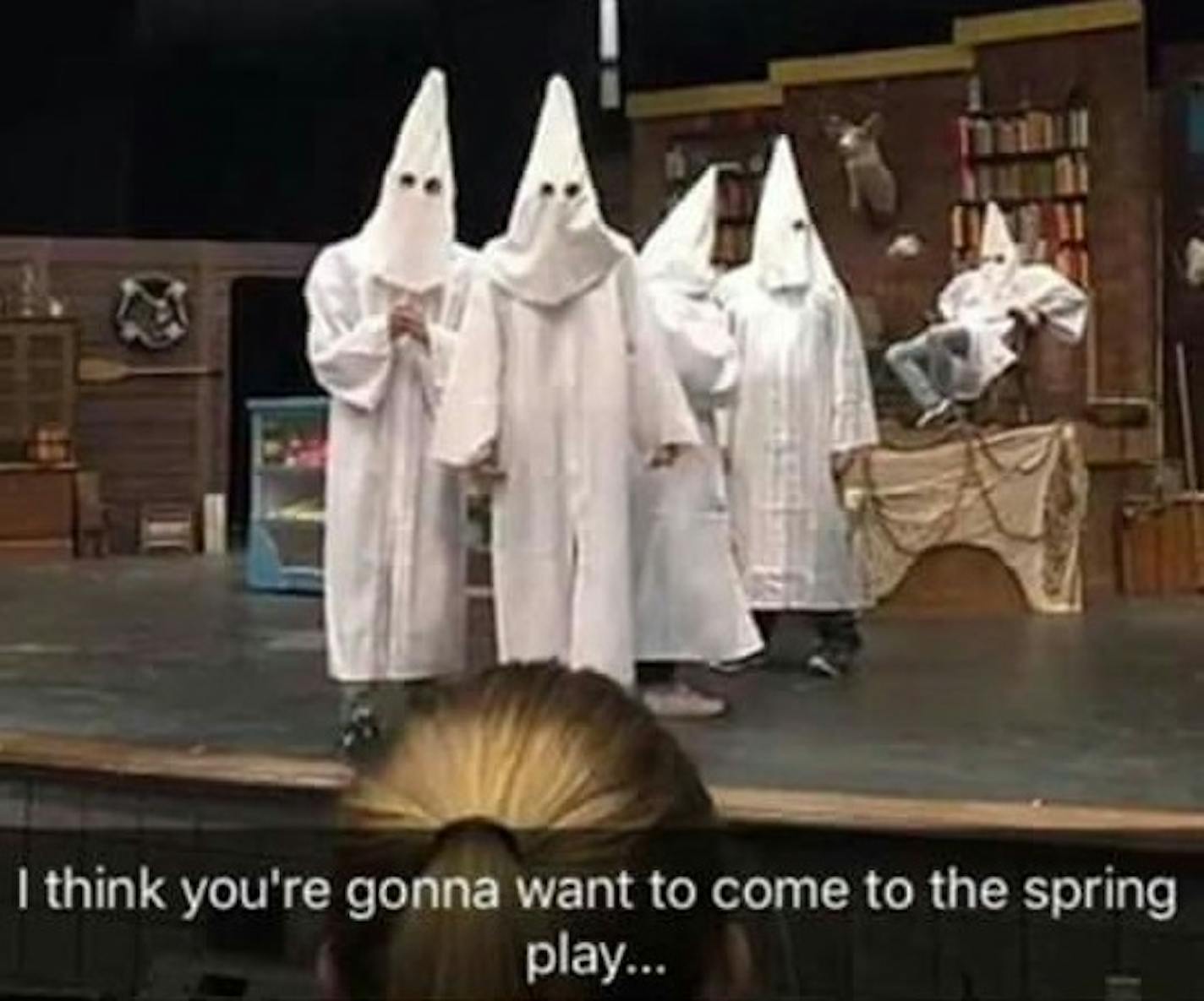 The posting of this photo on social media led to the play being canceled.