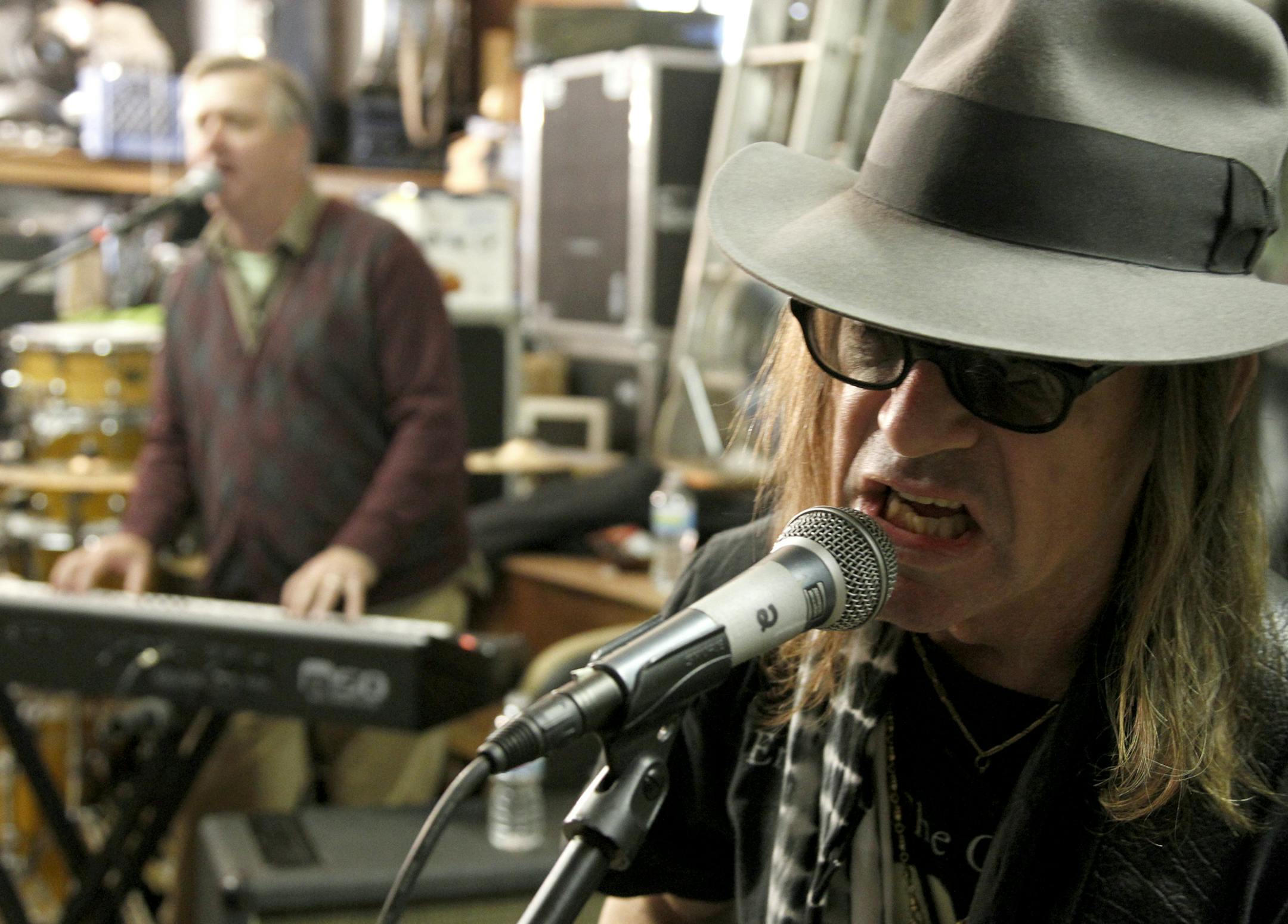The Suburbs, John &#xec;Beej&#xee; Chaney, guitar vocals, with Chan Poling, keys, vocals, during a rehearsal last week in North Minneapolis. He and the band were getting ready for another round of Suburbs reunions, and he&#xed;s back in the studio recordings for the first time in years. [ TOM WALLACE &#xef; twallace@startribune.com_ Assignment_#20020565A_ November 11, 2011 _ SLUG: burbs1118_ EXTRA INFORMATION: Name CQ, Internet, John &#xec;Beej&#xee; Chaney, guitar vocals, keyboardist Chan Polin