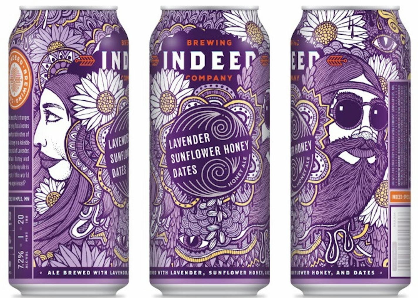 Federally approved cans of Lavender, Sunflower Honey and Dates beer. Never mind that the letters L, S and D line up.