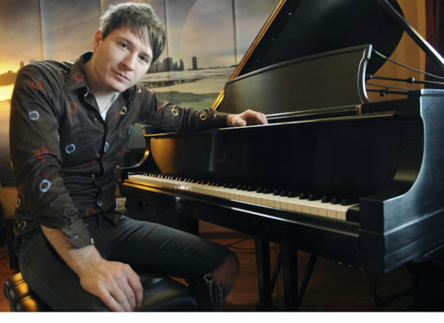 Adam Young at home in Owatonna last year, where he does all his recording. / Richard Sennott, Star Tribune