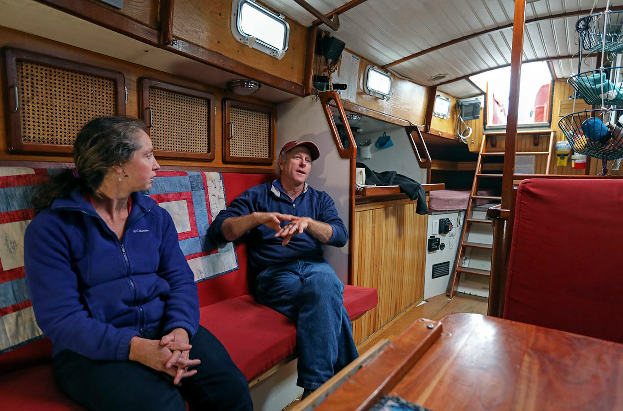 Mark and Katya Gordon sail Amicus out of Knife River.