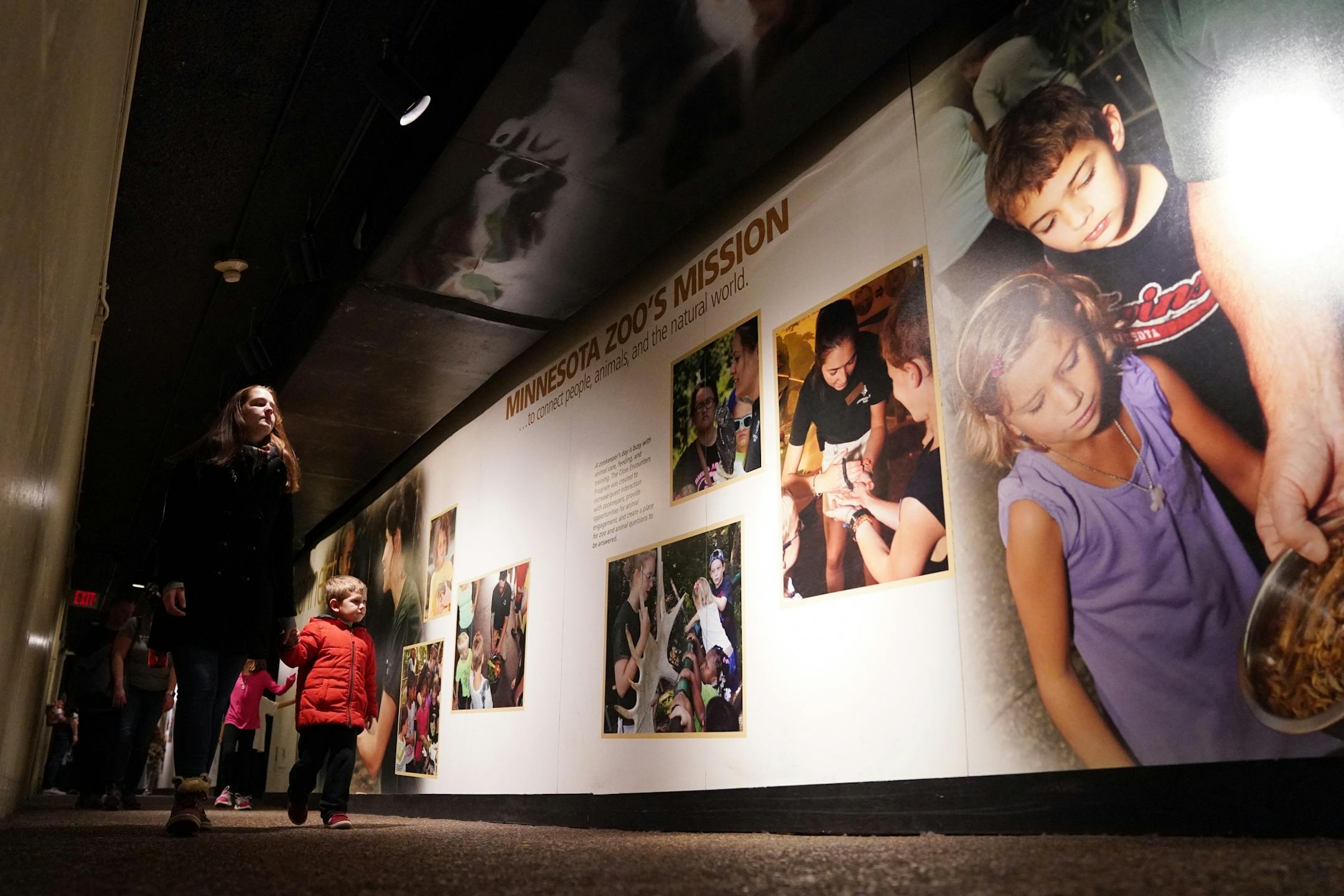 Guests walked down a hallway in the Tropics Trail exhibit where officials are hoping to install new exhibits at the Minnesota Zoo.