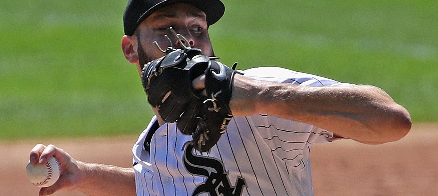 Starting pitcher Lucas Giolito (27) of the Chicago White Sox delivers the ball against the Detroit Tigers at Guaranteed Rate Field on August 20, 2020 in Chicago, IL. (Jonathan Daniel/Getty Images/TNS) ORG XMIT: 1748379