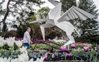 "Hero's Horse," by Kevin Box, is one of the prominent pieces in "Origami in the Garden," an exhibition at the Minnesota Landscape Arboretum that's on 