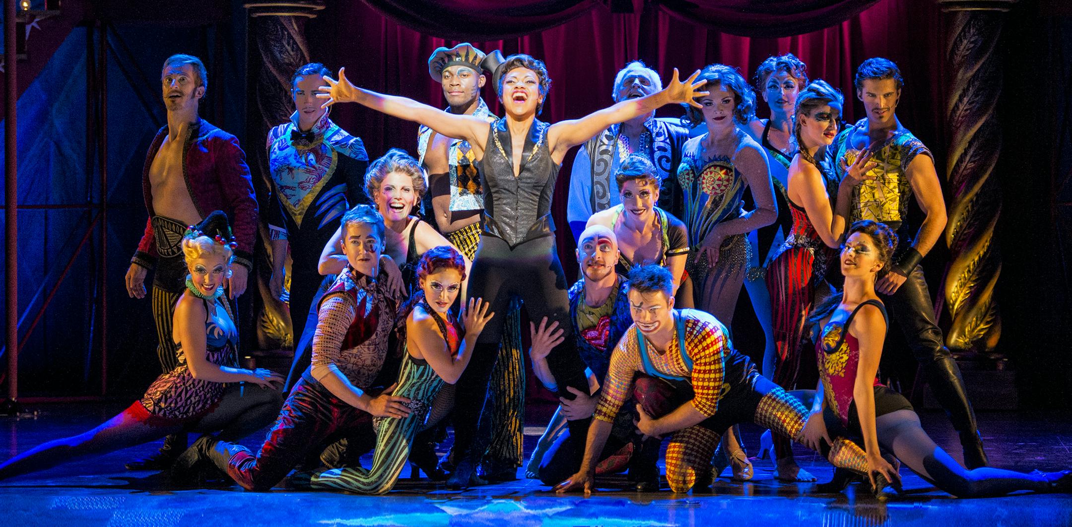 Sasha Allen, center, and the Cast of the National Touring Production of PIPPIN. Credit Terry Shapiro