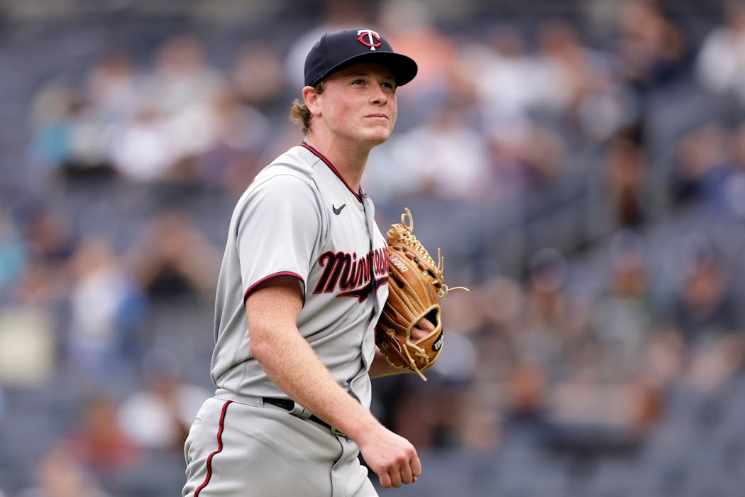 Twins starter Louie Varland left his major league debut after 5⅓ innings, giving up only two runs and three hits with seven strikeouts, but the Twins eventually lost 5-4 in 12 innings to the Yankees in the first game of a doubleheader Wednesday.