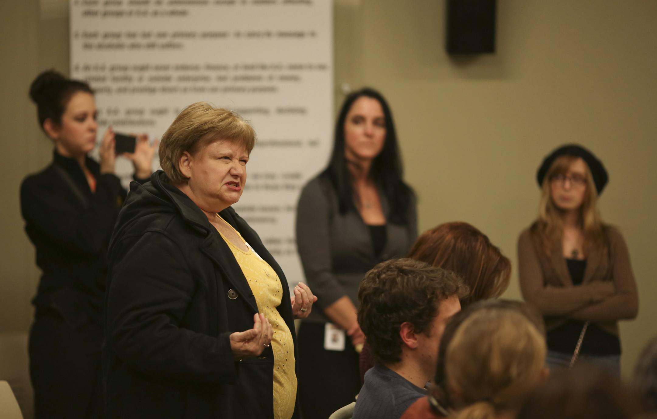 Sen. Amy Klobuchar gathered a panel of experts at a the Hazelden Center for Youth and Families in Plymouth Sunday afternoon, February 16, 2014 to discuss the alarming increase in heroin deaths since 2011. Star Selleck, whose 19 year-old son, Ian, overdosed on heroin in 2009, stood up to speak in support of the legislation that state Sen. Chris Eaton, who was on the panel, is authoring that will make it easier for first responders to carry Narcan, a prescription drug that can temporarily counter