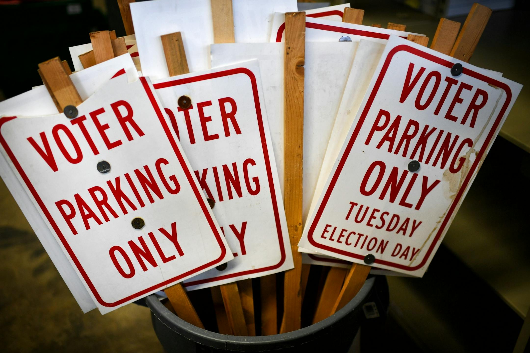 Election Day supplies at the Ramsey County elections office for Tuesday's voting.