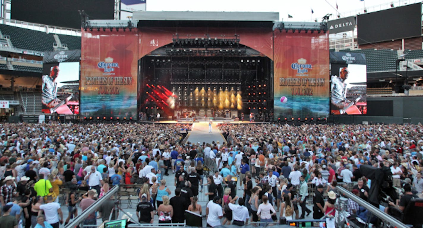 The view of the stage the first time Kenny Chesney took over Target Field in 2012. / Marlin Levison, Star Tribune