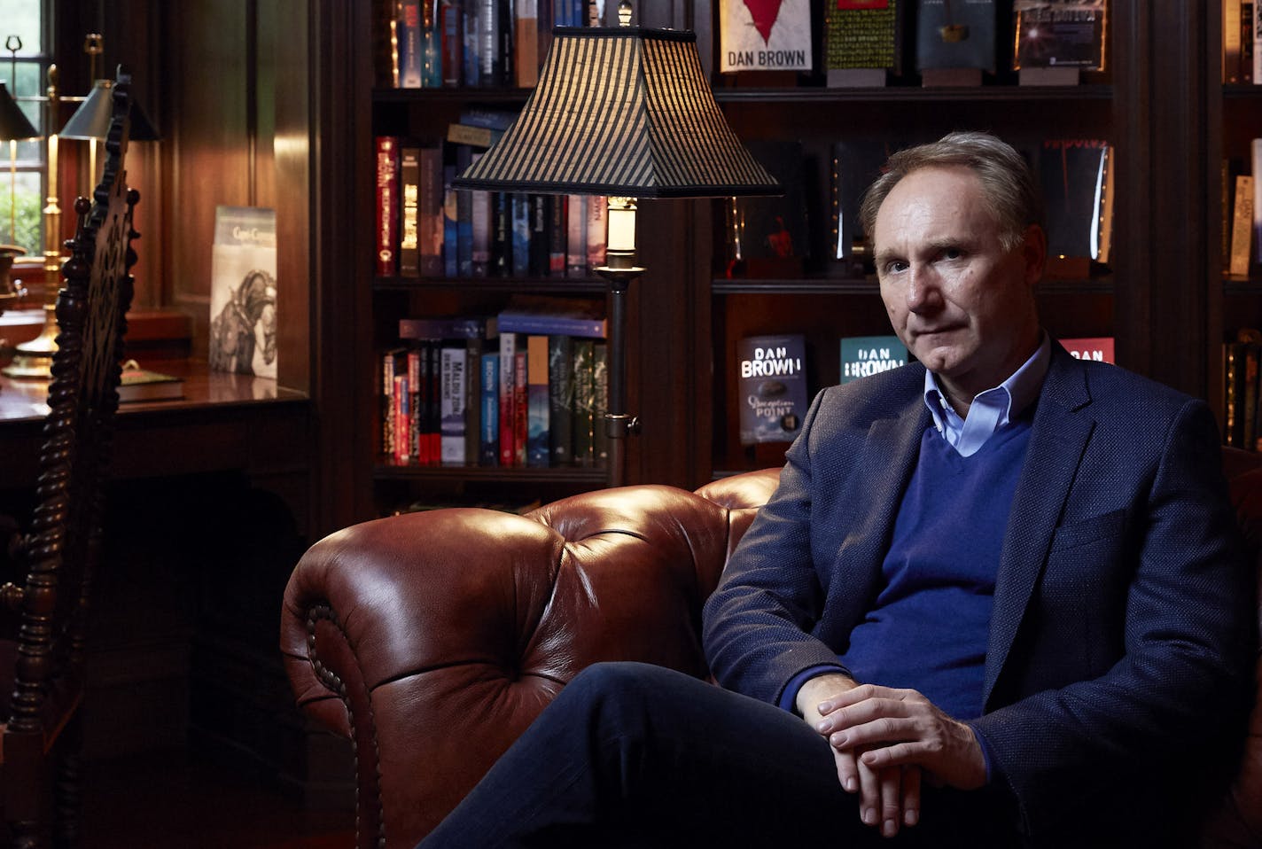 Dan Brown, the author of "The Da Vinci Code" and "Origins," at home in Rye Beach, N.H.