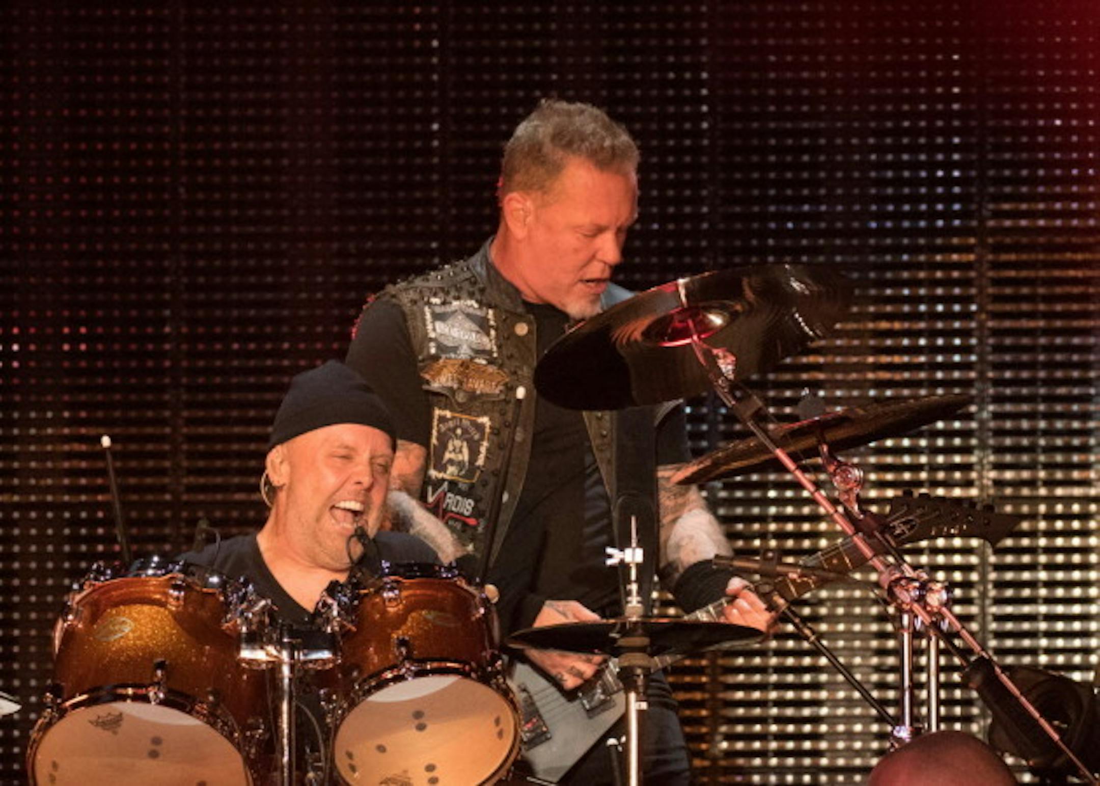 Metallica co-founders Lars Ulrich and James Hetfield helped inaugurate U.S. Bank Stadium in 2016. / Star Tribune file
