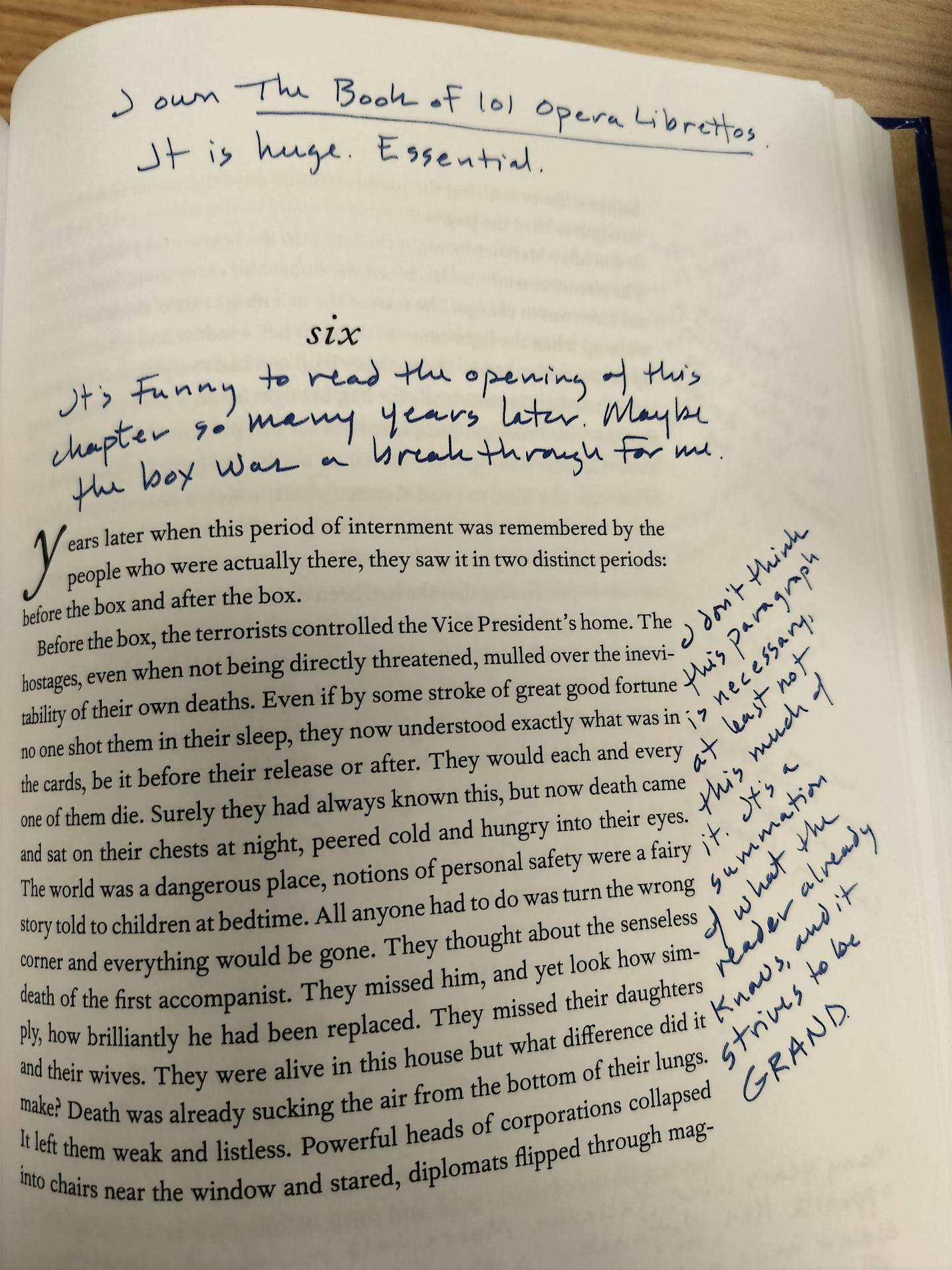 photo of a page from a book, with remarks scrawled all over it