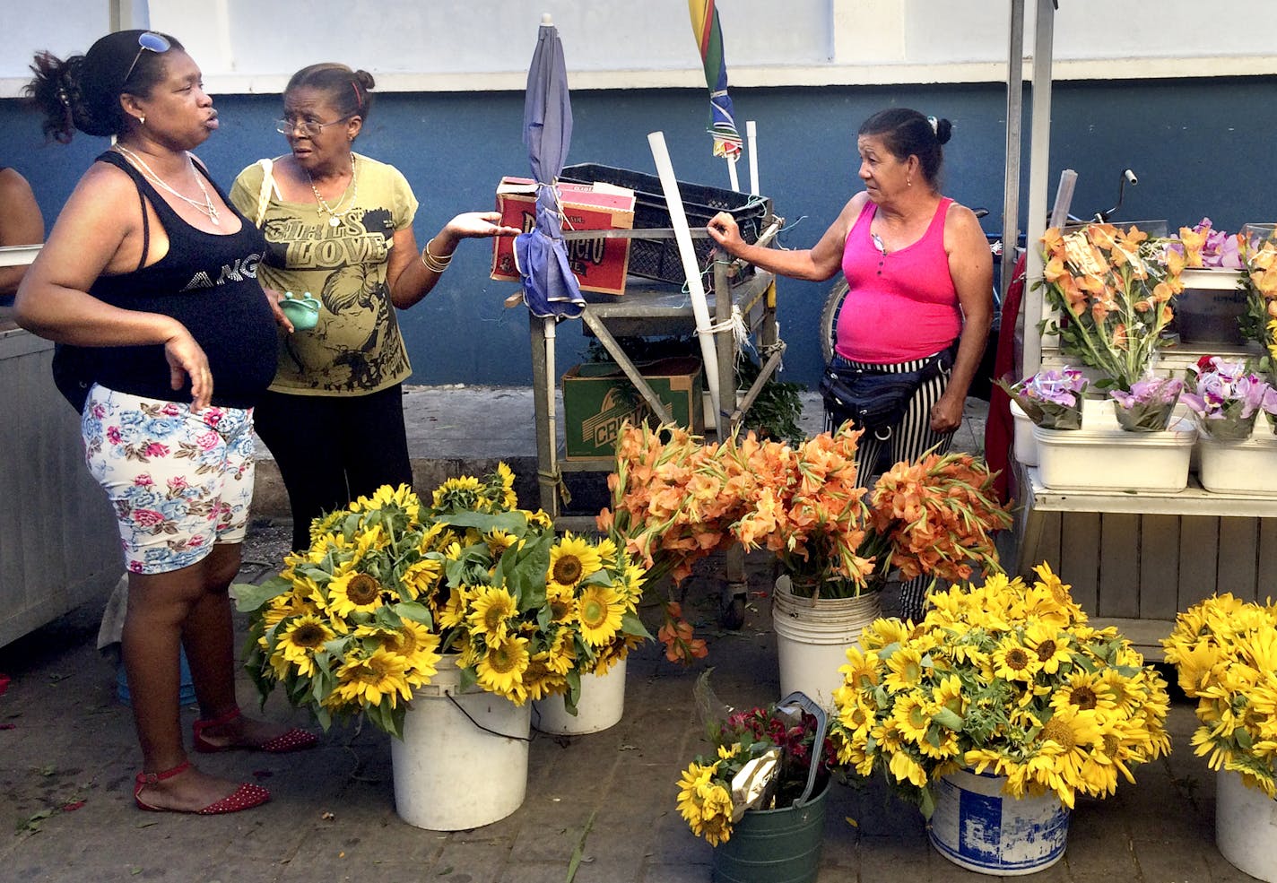 A flower cart in Santa Clara, Cuba.