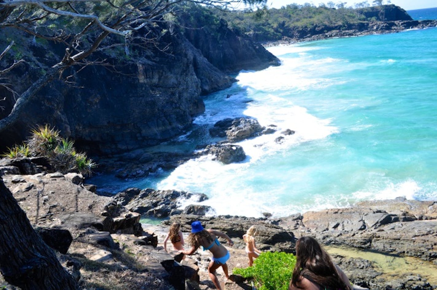 View of the climb down to Paradise Caves