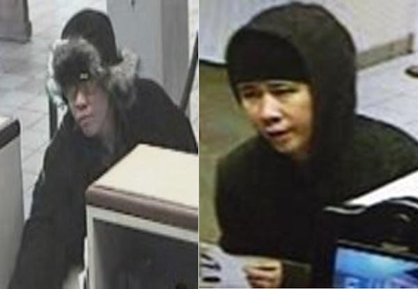 The FBI released two surveillance photos of a man they suspect in several recent St. Paul bank robberies.