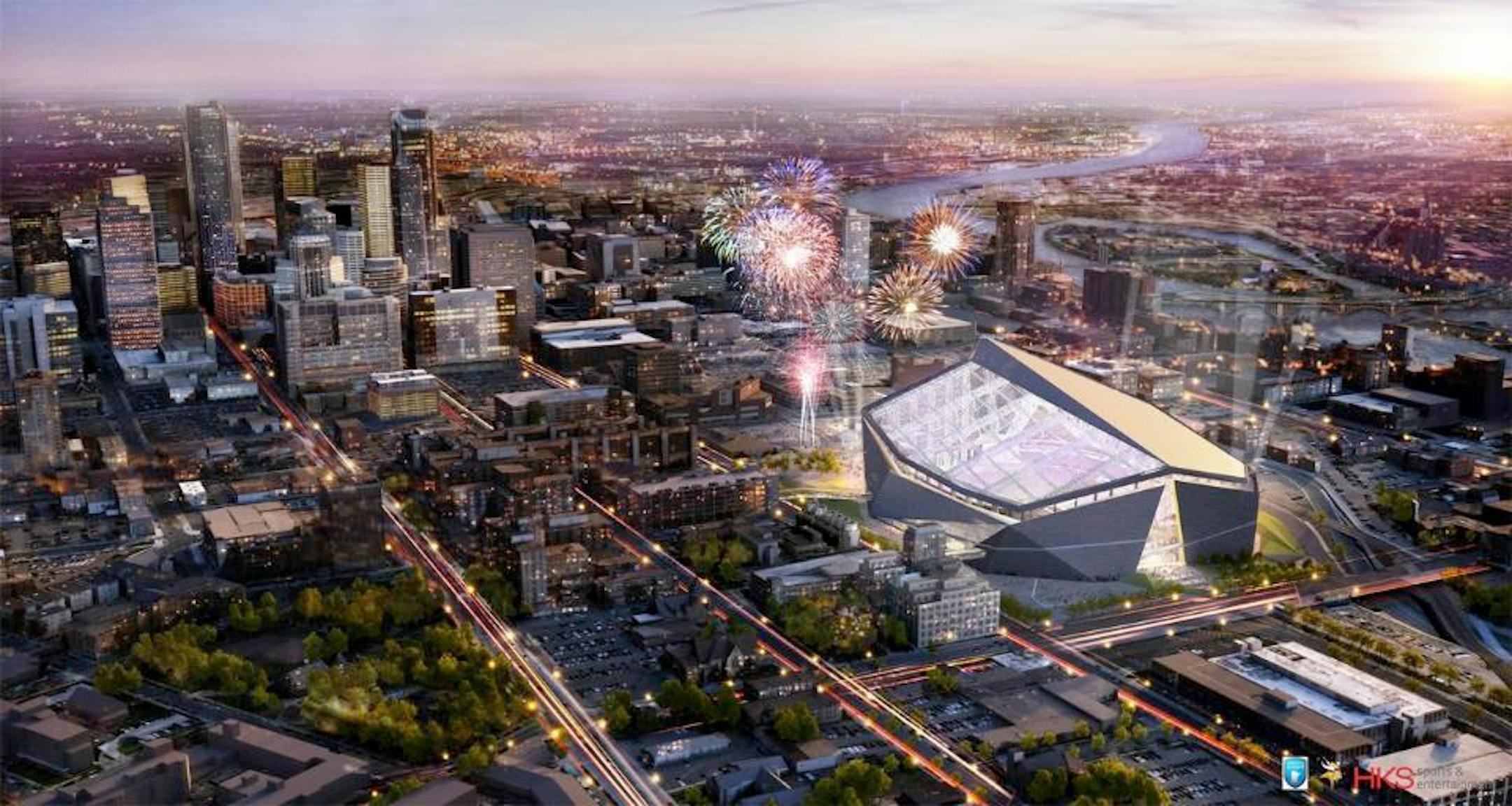 Rendering of the new Vikings stadium. Image courtesy of Vikings.