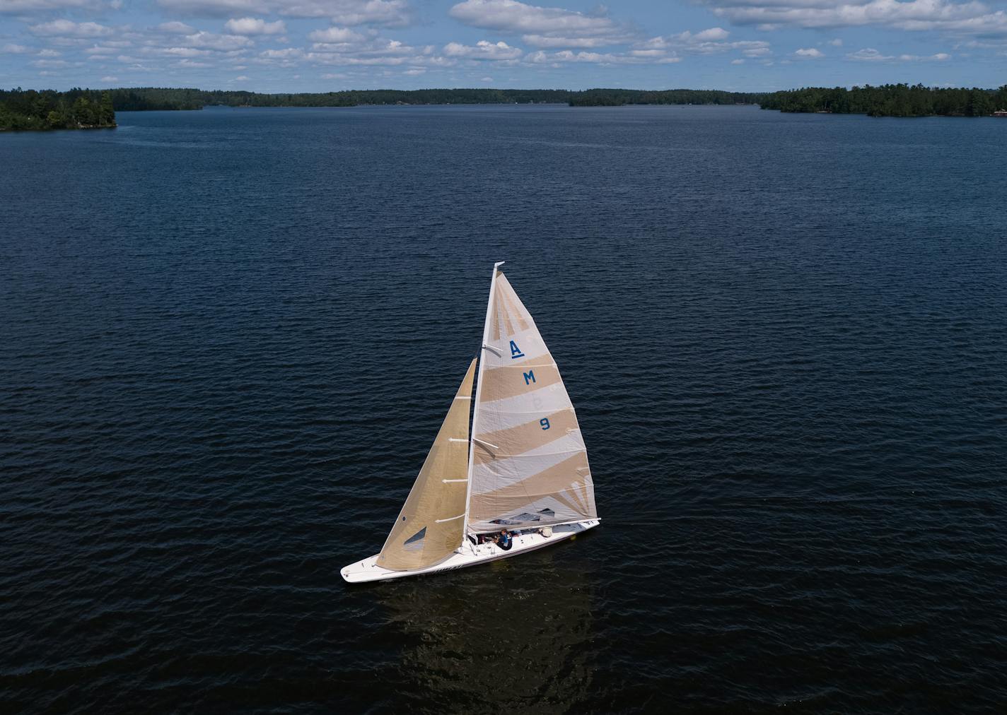 Pehrson Lodge Resort owner Eric Hanson took out the resort's 38-foot A-scow sailboat for an afternoon trip on Lake Vermilion.