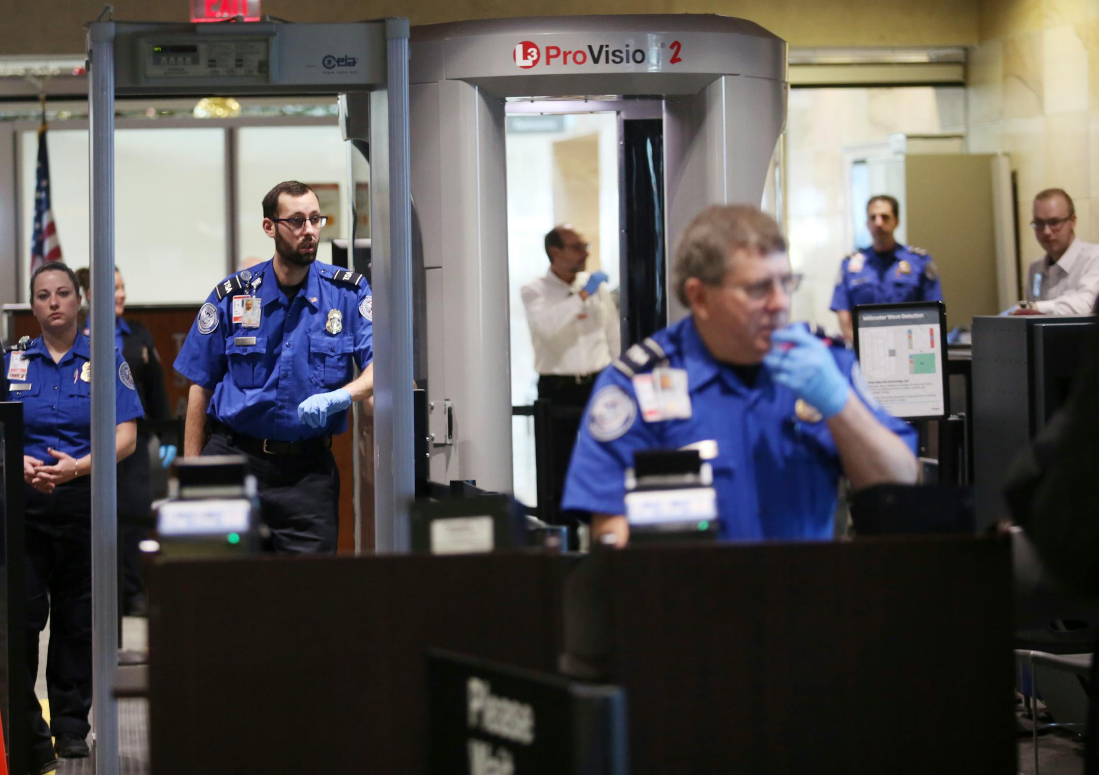 A Transportation Security Administration security check.