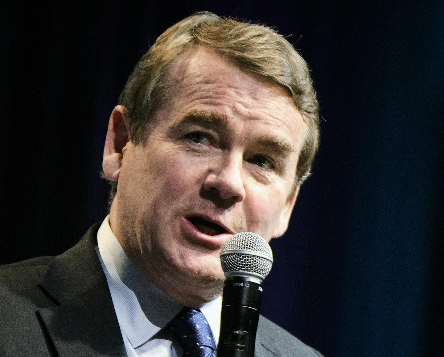 Sen. Michael Bennet (D-Colo.), a Democratic candidate for president, speaks at the J Street conference in Washington on Monday, Oct. 28, 2019. J Street is a liberal pro-Israel advocacy group. (T.J. Kirkpatrick/The New York Times)