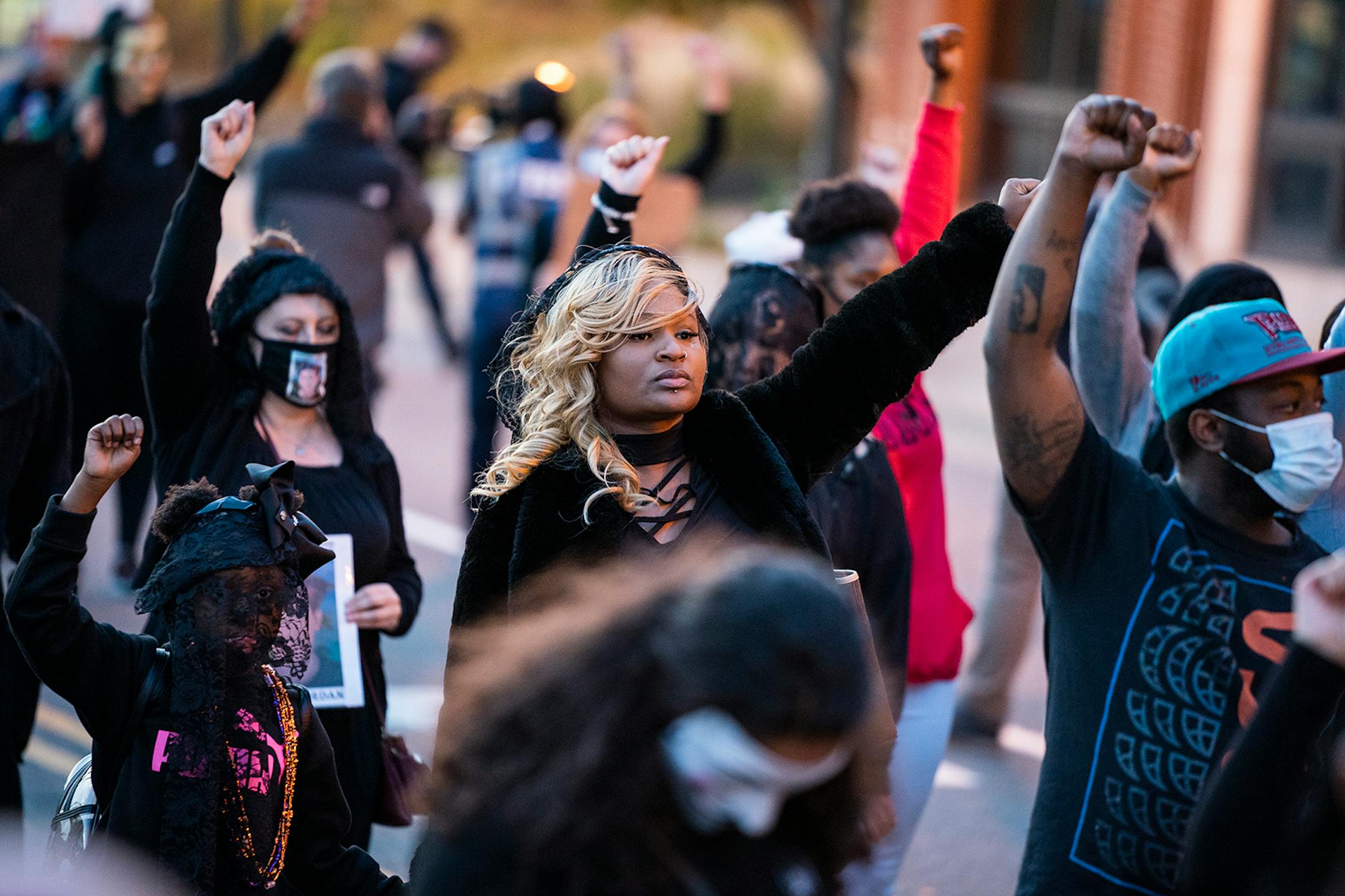 Toshira Garraway, who's sons father Justin Teigen was killed after an encounter with St. Paul Police, participated in "The Secret March" in St. Paul.