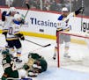 David Perron of the Blues celebrated his second goal on Monday night.