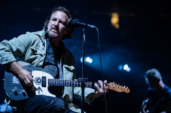 Eddie Vedder led Pearl Jam Thursday night at Xcel Energy Center in St. Paul. The Rock Hall of Famers returned there Saturday night.