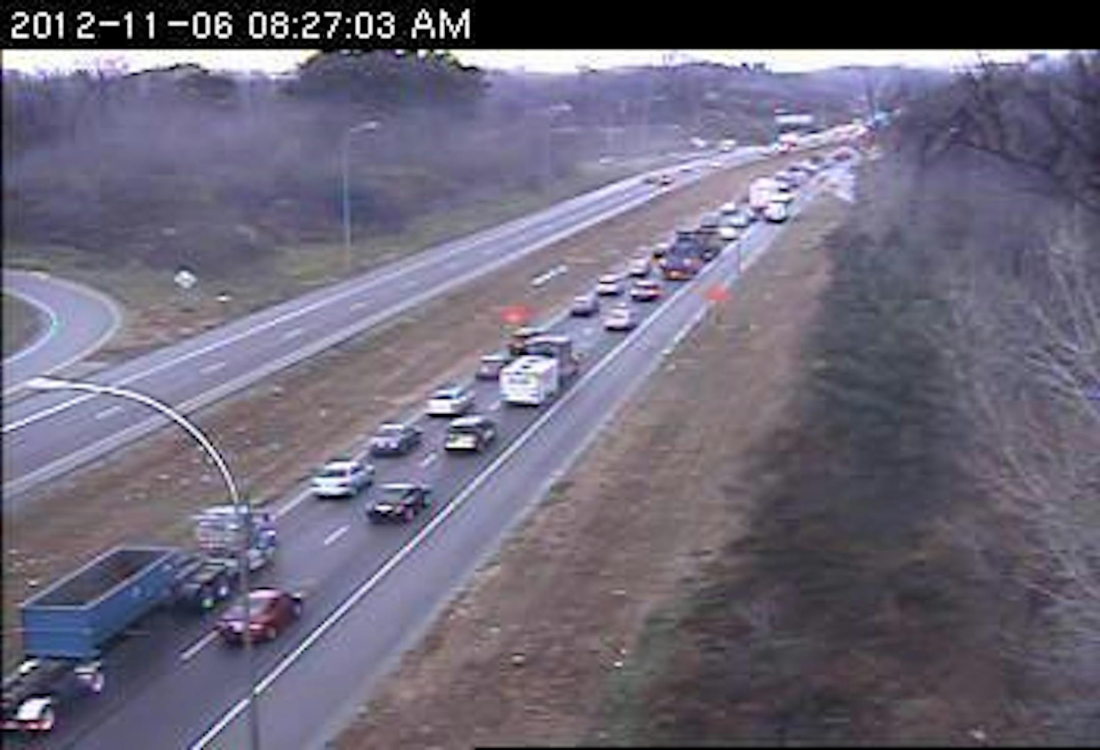 Traffic on northbound 169 at Anderson Lakes Pkwy.